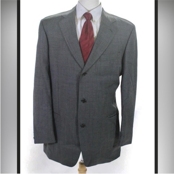 Hugo Boss Other - BOSS HUGO BOSS MENS THREE BUTTON NOTCHED LAPEL Wool BLAZER JACKET GRAY S…